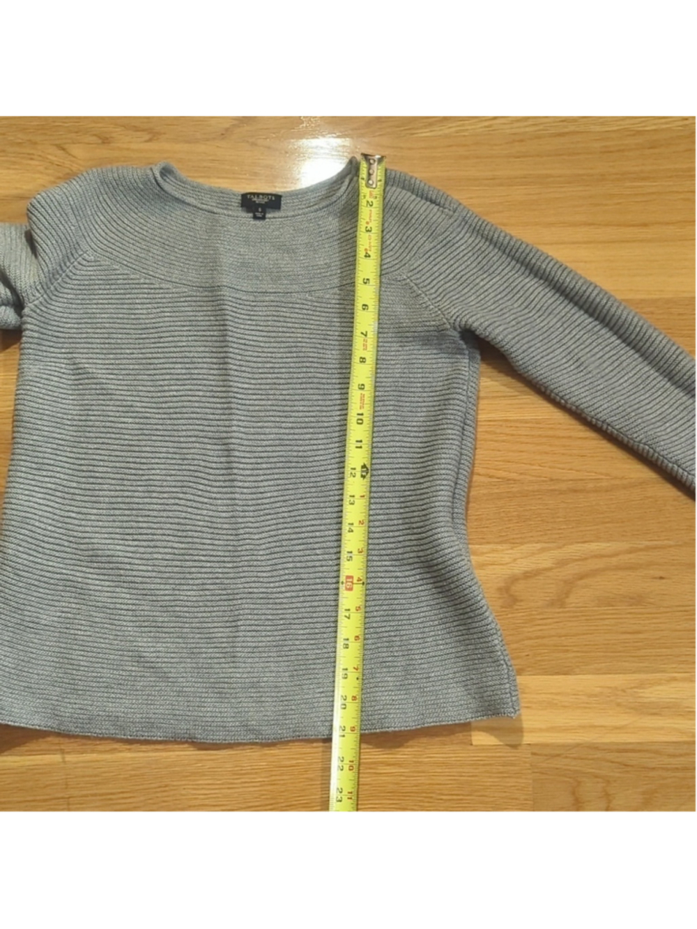 Talbots Petites Grey Ribbed Sweater Small - Picture 10 of 11